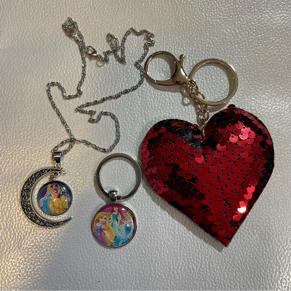 Barbie Red and Silver Jewelry Collection with Heart Charm